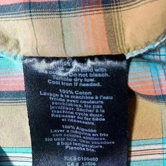 KAVU short sleeve 💯 cotton button down shirt. Men's size L - Picture 5 of 6